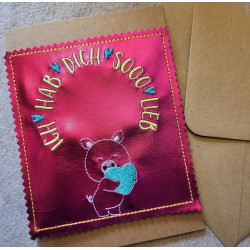 Stickdatei - ITH Kerzenteppich Tasche Schwein